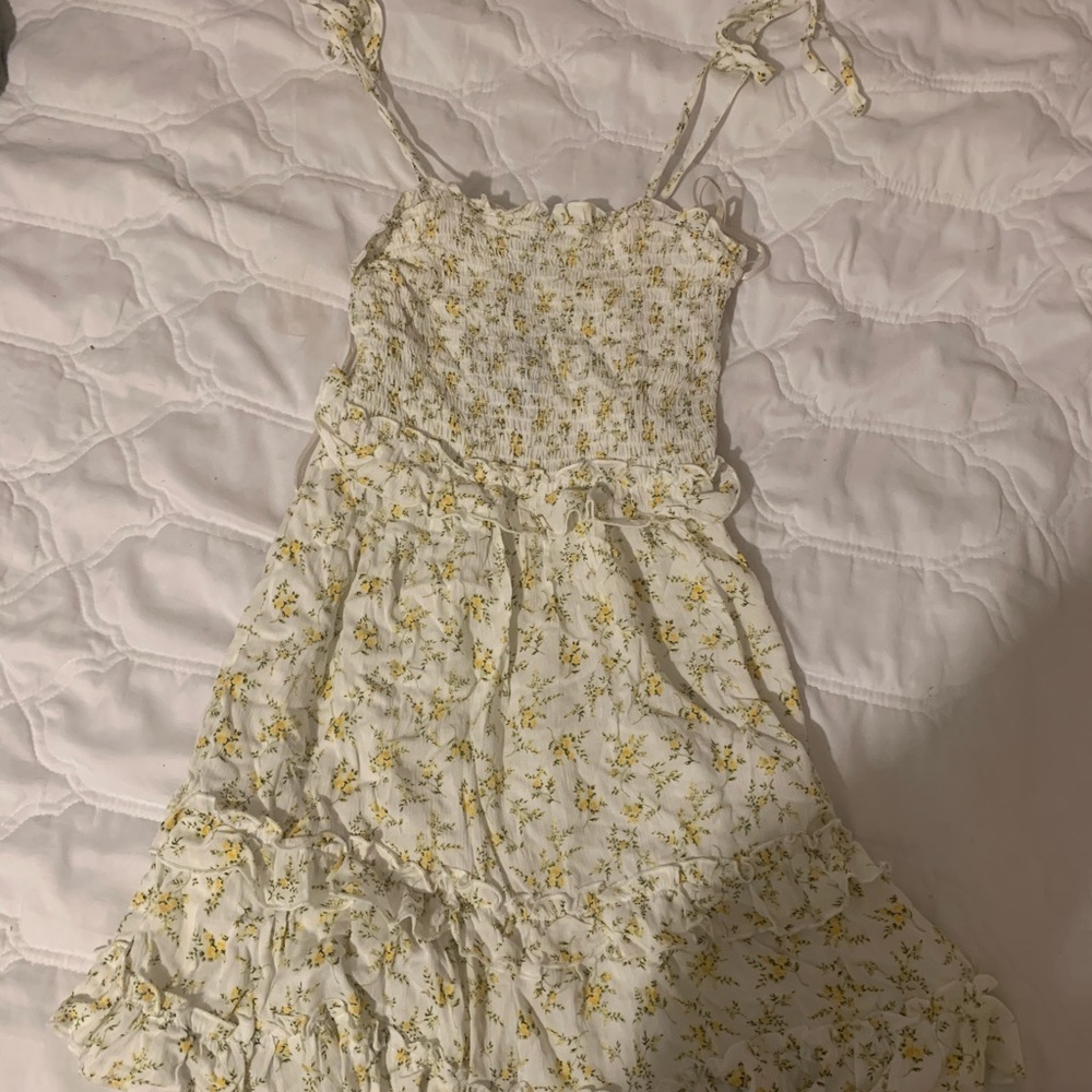 Forever 21 sundress white tie shoulder